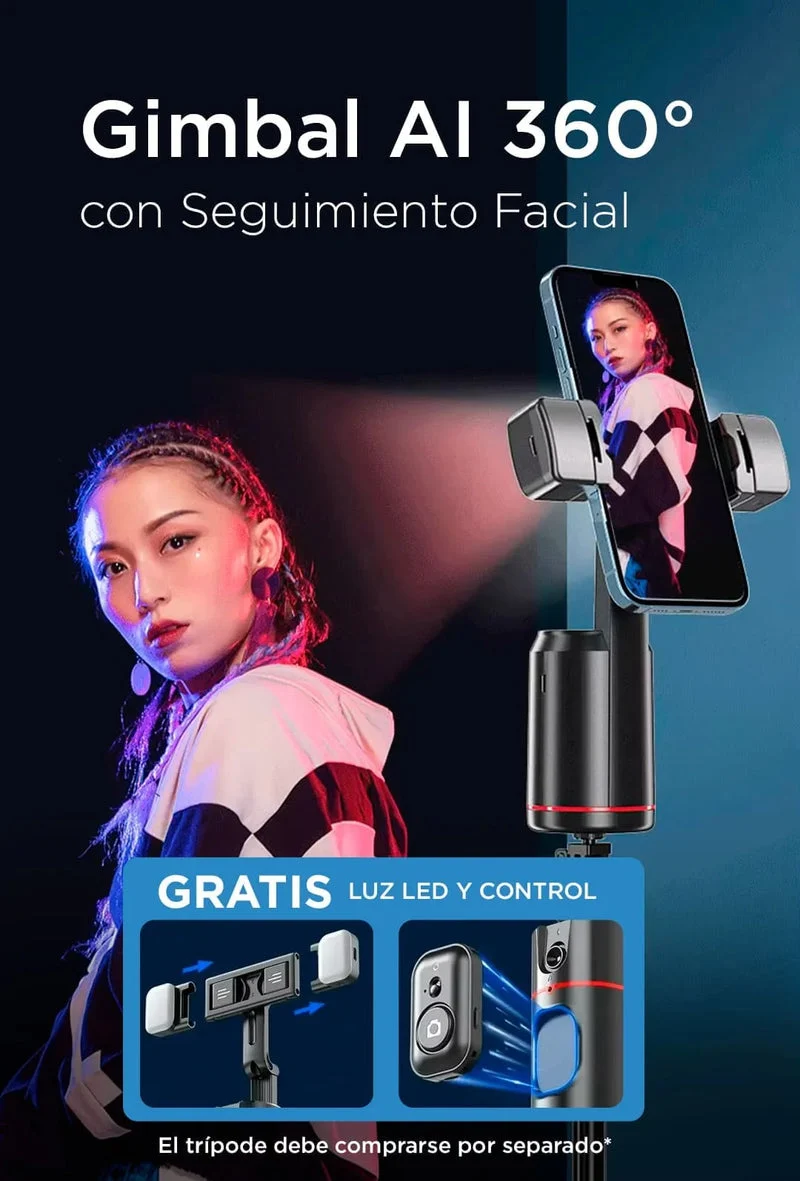 Trípode con seguimiento facial IA +Giro 360° — foto 1