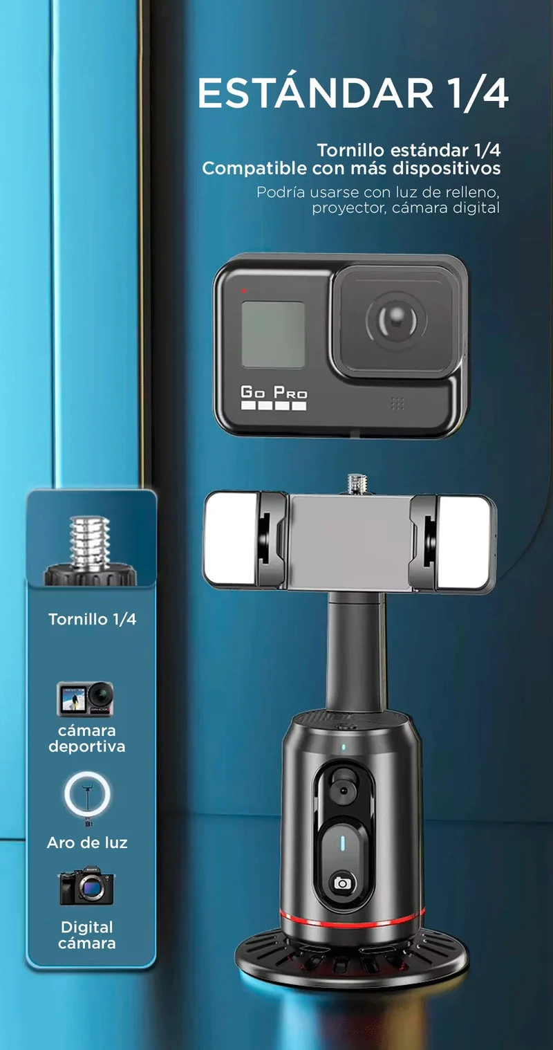 Trípode con seguimiento facial IA +Giro 360° — foto 2