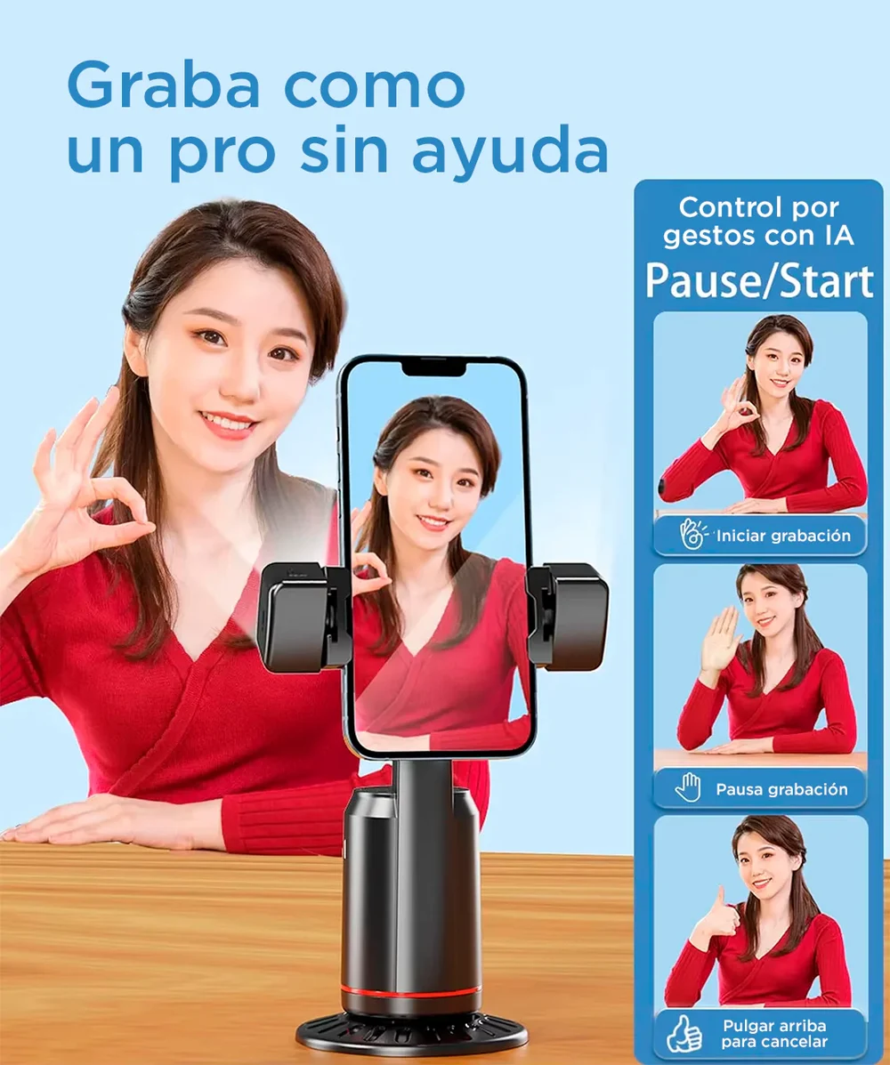 Trípode con seguimiento facial IA +Giro 360° — foto 4
