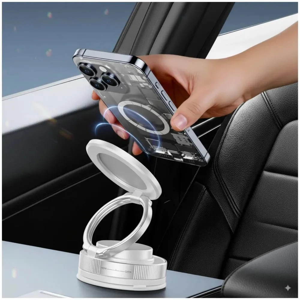Holder Pro 360° / Soporte Completo Magnético giratorio de 360° para teléfono móvil con succión al vacío, manos libres y extensible para auto, gimnasio, espejo y ducha. — foto 5