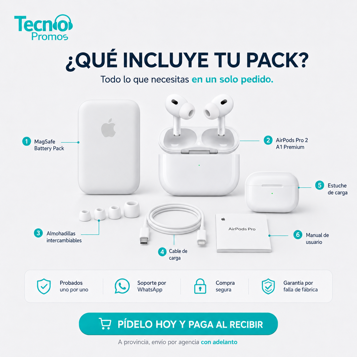 🔥 Pack MagSafe + AirPods Pro 2da Gen | Elige 5K, 10K o 20K mAh — foto 3