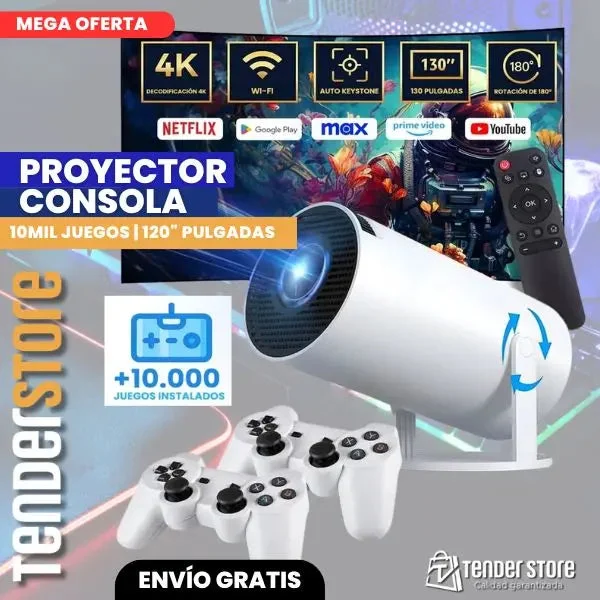 Proyector Smart 4K RetroPlay — 20,000 Juegos Incluidos — foto 1
