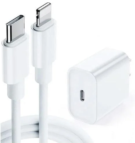 Pack Carga Rápida: Cubo USB-C 20W+ Cable USB-C a Lightning o USB-C a USB-C — foto 1