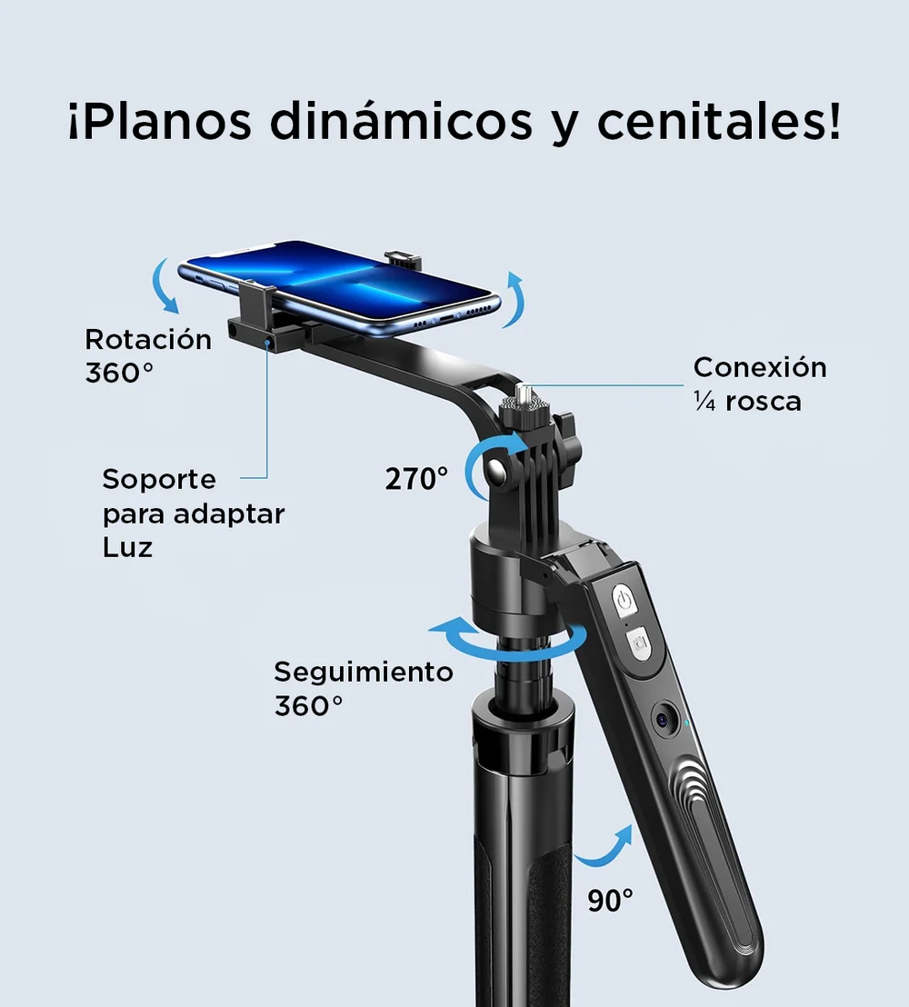 Trípode con seguimiento facial automático 🤖 IA + Giro 360° — foto 4
