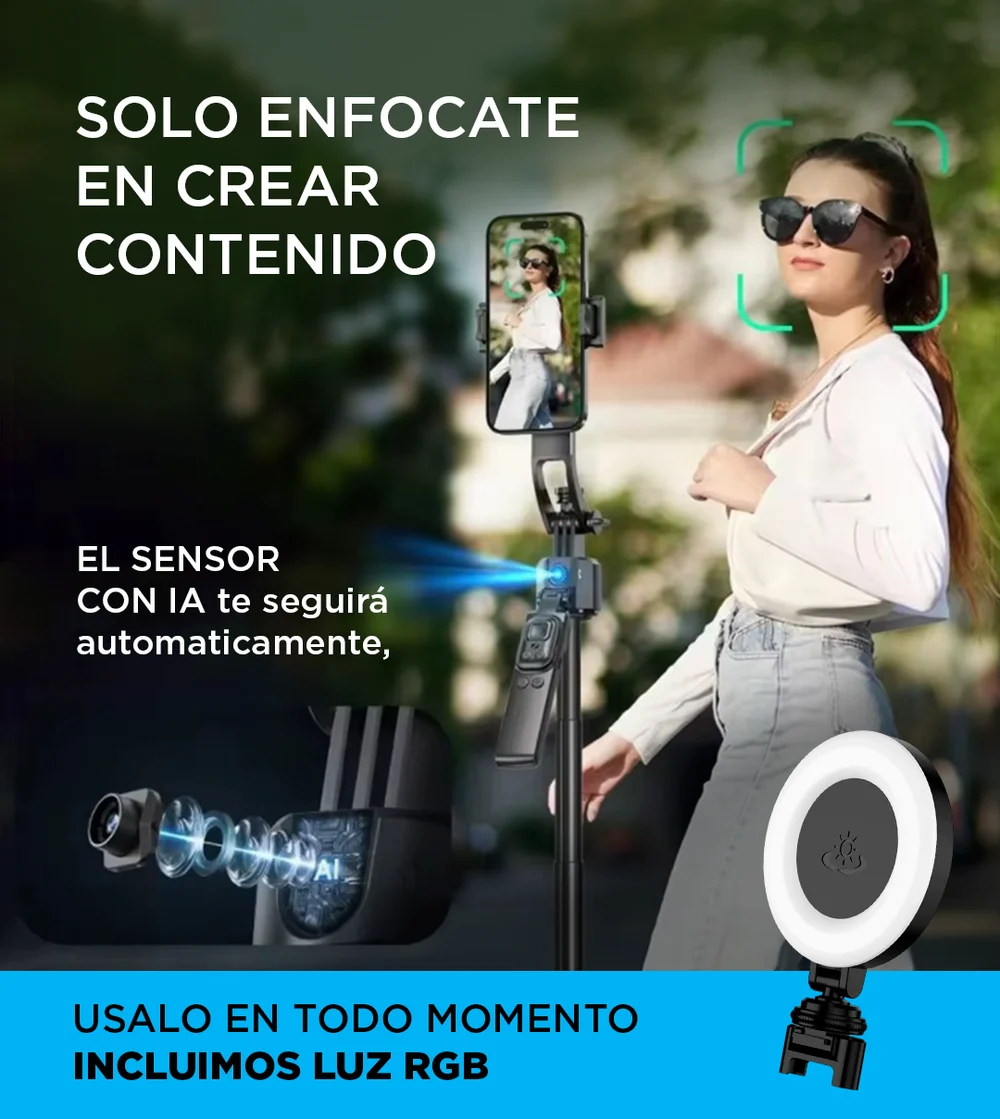 Trípode con seguimiento facial automático 🤖 IA + Giro 360° — foto 5